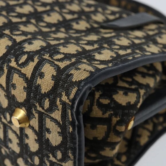 Christian Dior Trotter Canvas Hand Bag Navy Auth 147155 - Picture 5 of 16